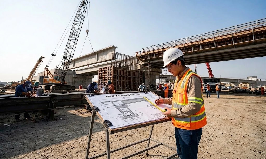 Personal de SOIGEPSA trabajando en un proyecto de infraestructura